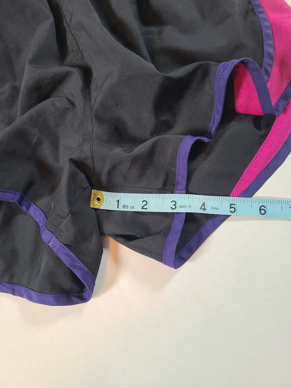 Nike Black Womens Athletic Dri Fit Shorts with Purple Trim Size M